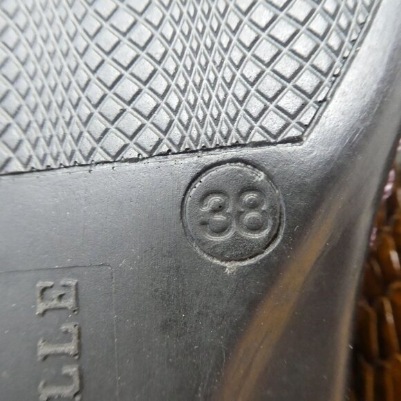 Helle Comfort Thandie Sandals Womens EU 38 US 8 Brown Croc Print Leather Open To - Picture 10 of 12